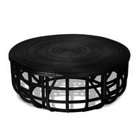 Angie Coffee Table in Black Rattan