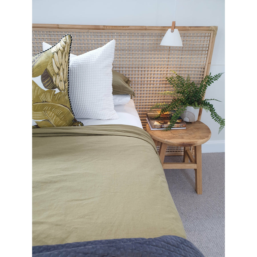 Karley Extra-Wide Bedhead in Natural Rattan