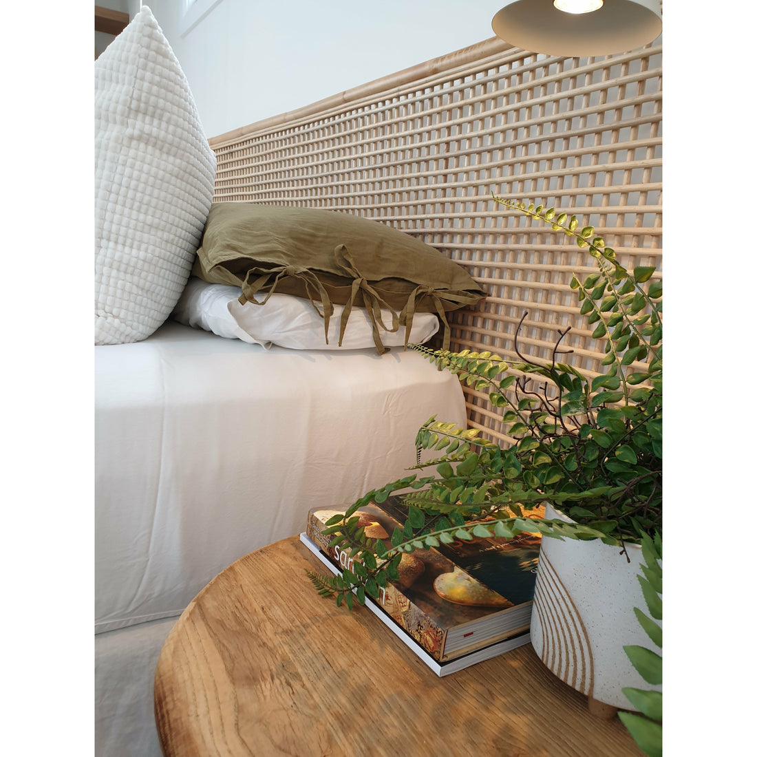 Karley Extra-Wide Bedhead in Natural Rattan