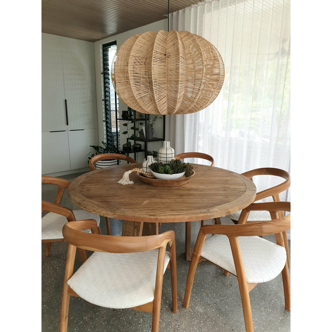 Mabel Dining Chair in White Leather