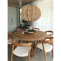 Mabel Dining Chair in White Leather