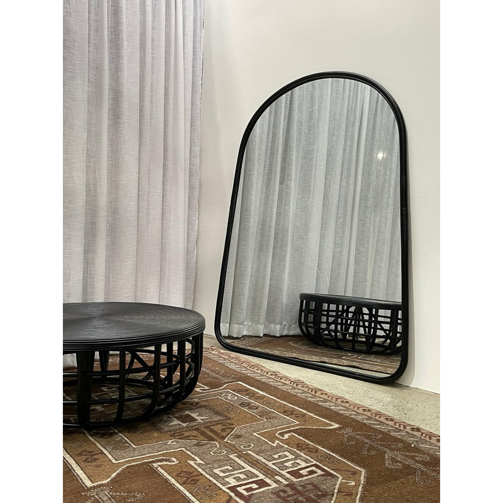 Ava Mirror in Rattan Black