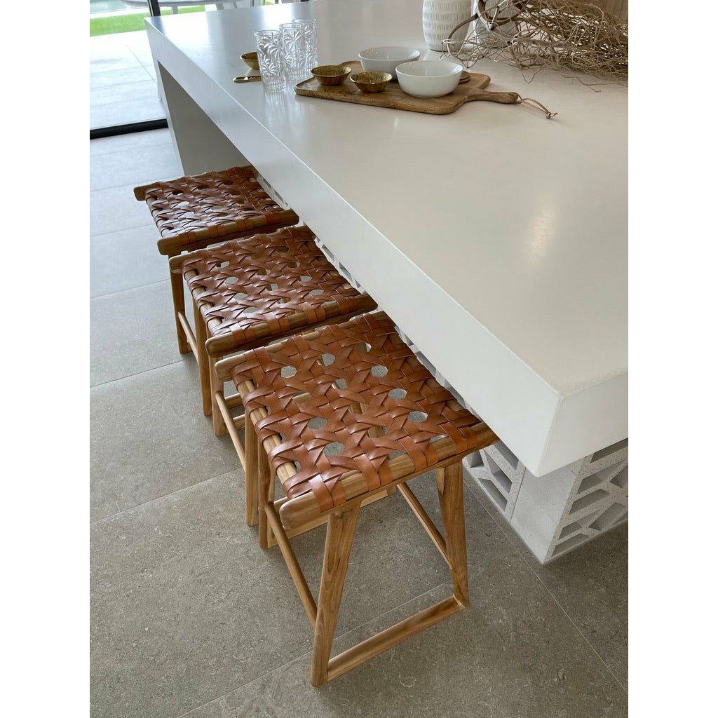 Ivy | Kitchen Stool Leather Tan