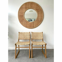 120cm dia Alicia Mirror Rattan Natural