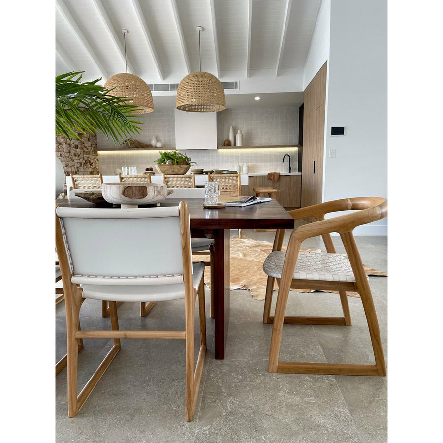 Mabel Dining Chair in White Leather