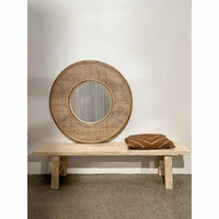 120cm dia Alicia Mirror Rattan Natural