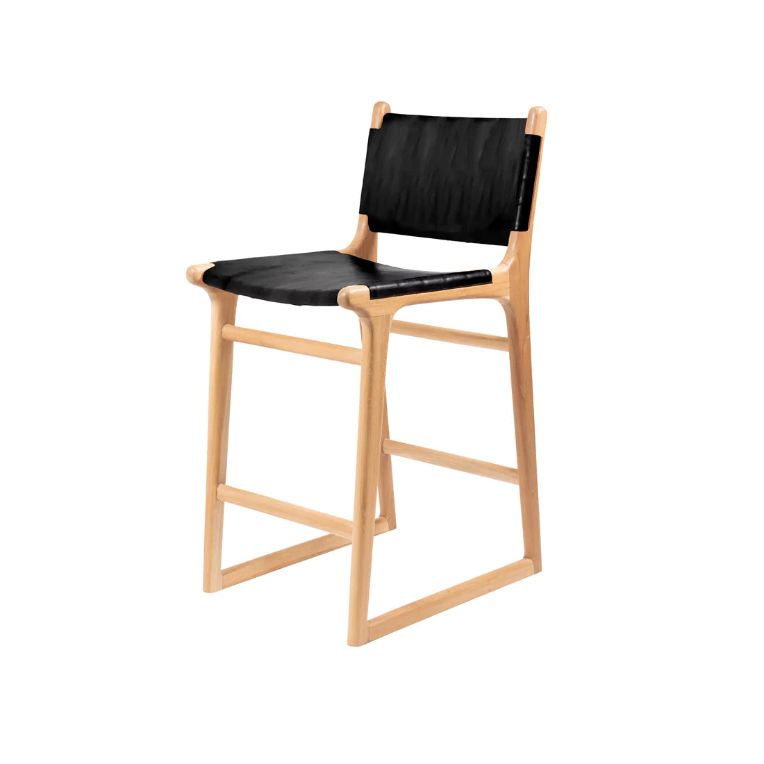 Daisy | Kitchen Stool Leather Black