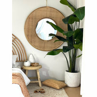 120cm dia Alicia Mirror Rattan Natural