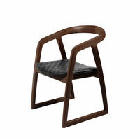 Mabel | Dining Chair Leather Black Chocolate Frame