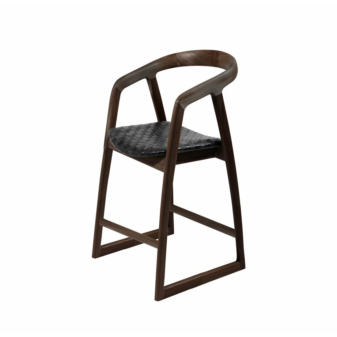 Mabel | Kitchen Stool Leather Black Chocolate Frame