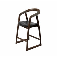 Mabel | Kitchen Stool Leather Black Chocolate Frame