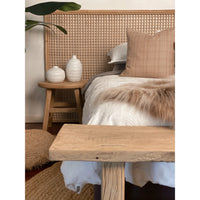 Karley Extra-Wide Bedhead in Natural Rattan