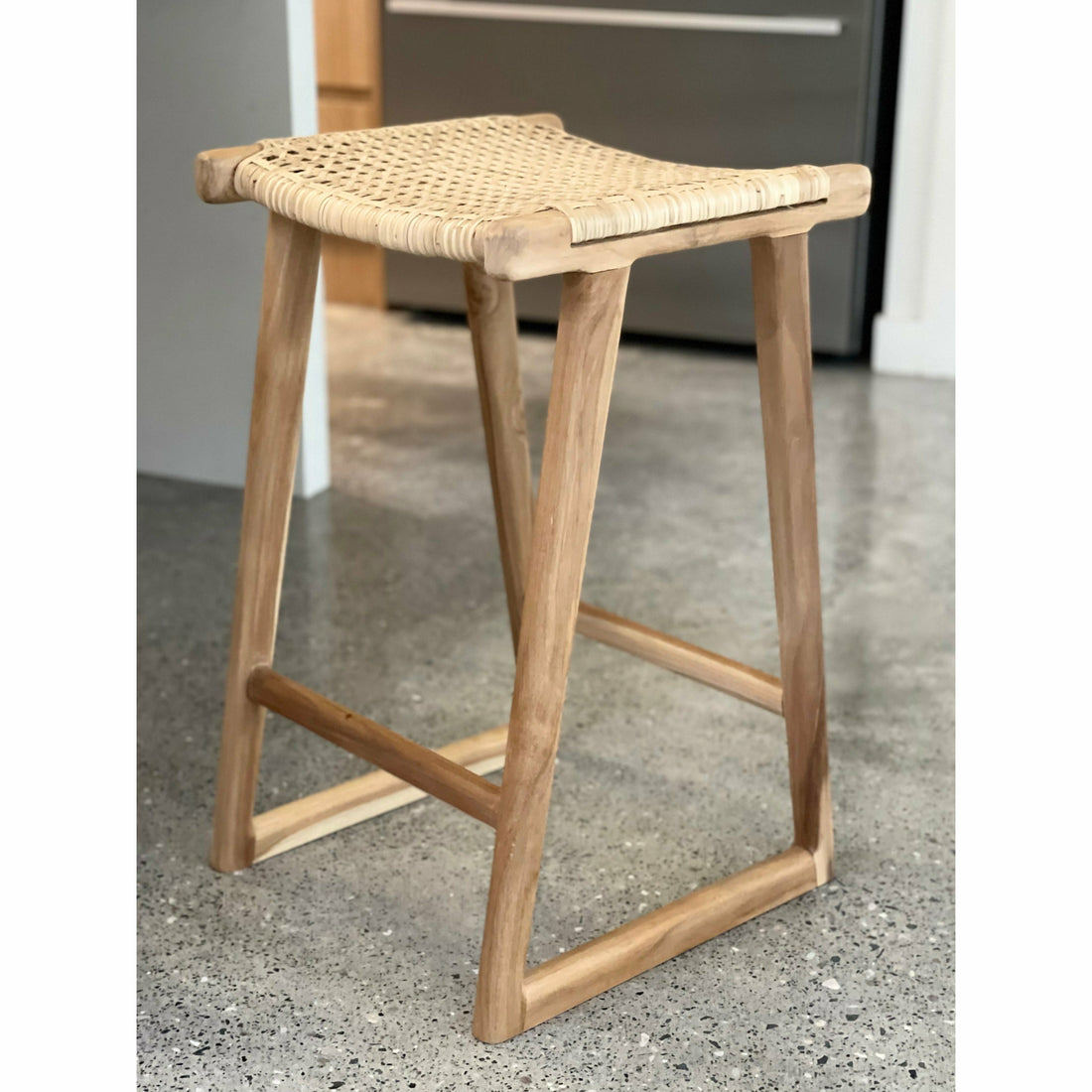 April Kitchen Stool Rattan Natural