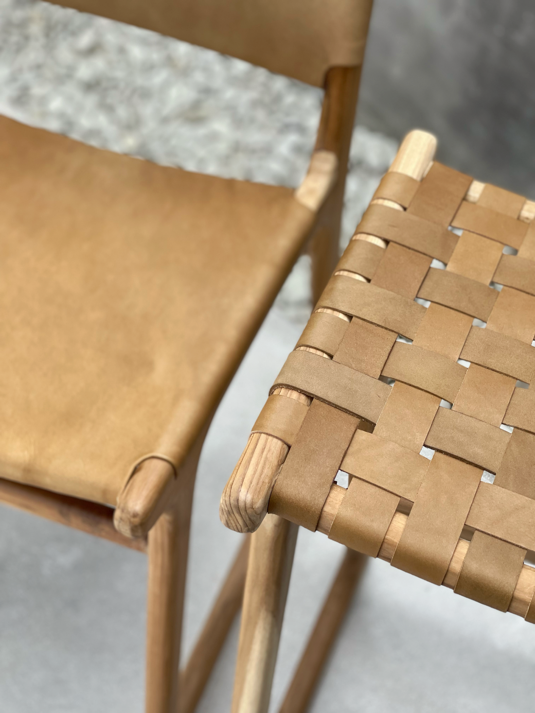 Bailey | Kitchen Stool Leather Sand