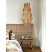 Karley Extra-Wide Bedhead in Natural Rattan