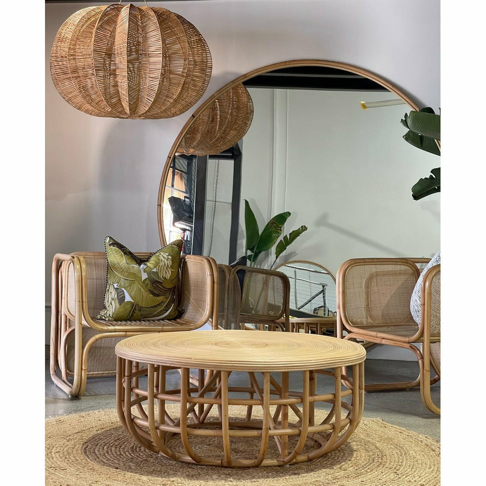 Angie Coffee Table in Natural Rattan