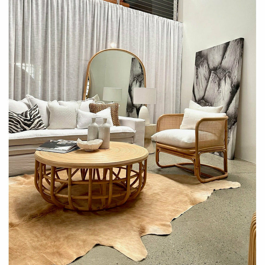 Angie Coffee Table in Natural Rattan