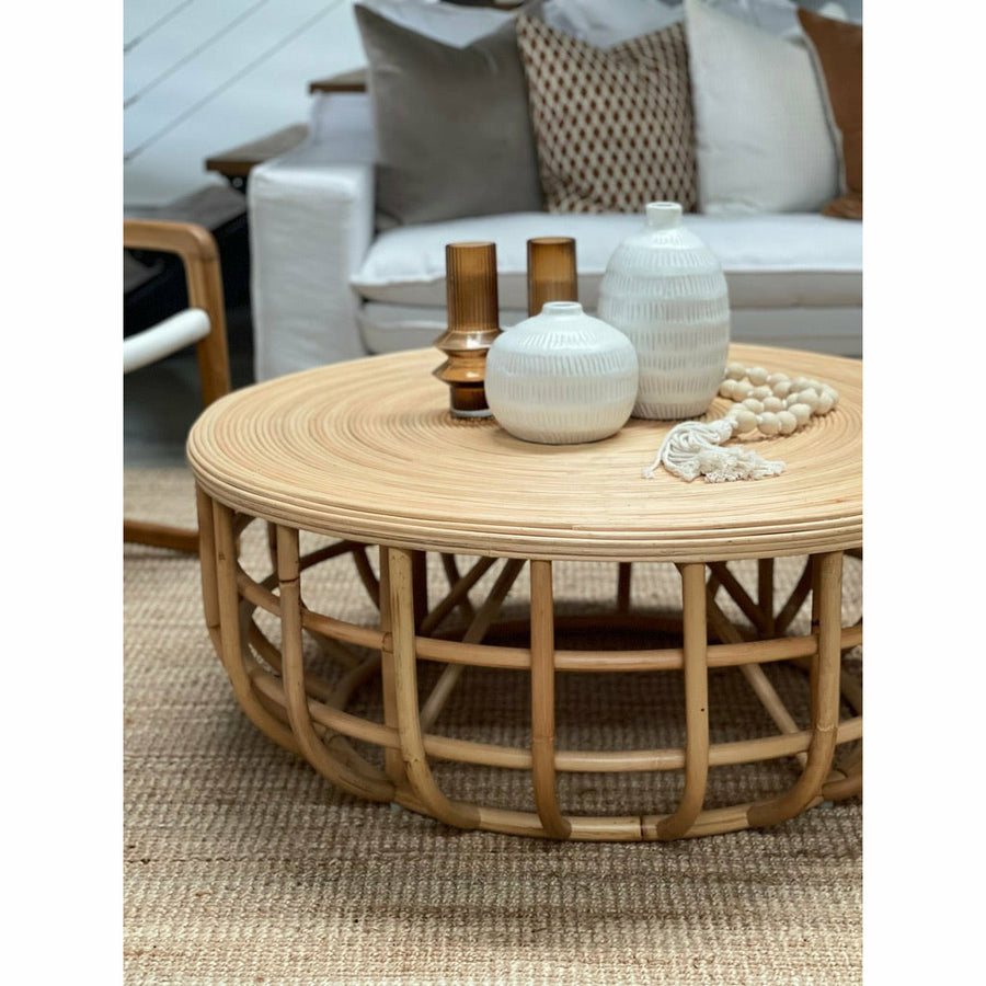 Angie Coffee Table in Natural Rattan